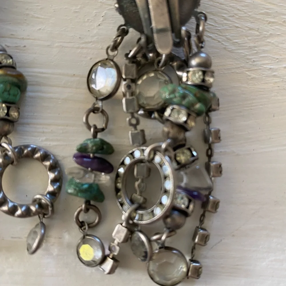 Vintage Sorrelli Clip On Dangle Earrings 3 inches long - Picture 4 of 7